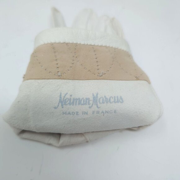 Vintage Lionel Le Grand Gloves Cream Leather 7 Wrist France - Picture 13 of 14